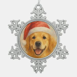 Golden Retriever Tin Sneeuwvlok Ornament