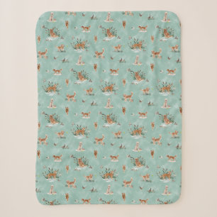 GOLDEN RETRIEVER TOILE Aqua Sherpa Deken