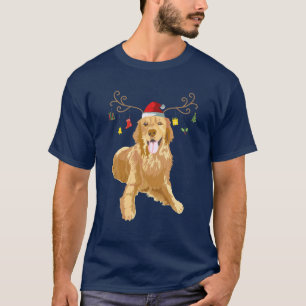Golden Retriever Ugly Xmas Sweater Antlers Dog Lov T-shirt