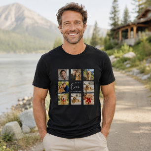 Golden Retriever vader papa fotocollage zwart T-shirt