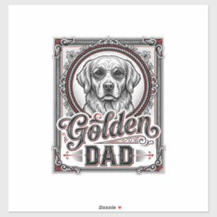 Golden Retriever Vader Vintage Gravure Design_1 Sticker