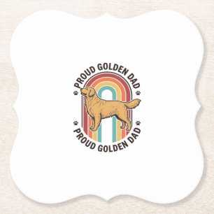 Golden Retriever Vader Vintage Gravure Hond Liefhe Kartonnen Onderzetters