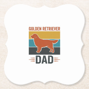 Golden Retriever Vader Vintage Hondenliefhebber Ve Kartonnen Onderzetters