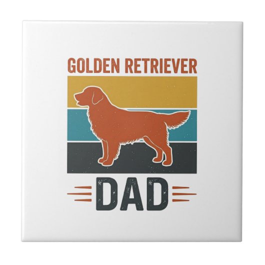 Golden Retriever Vader Vintage Hondenliefhebber Ve Tegeltje (Voorkant)