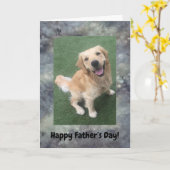 Golden Retriever Vaderdag Kaart (Gele Bloem)