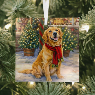 Golden Retriever Vakantie Glas Ornament