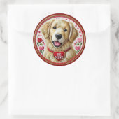 Golden Retriever Valentijn Sticker Art (Tas)