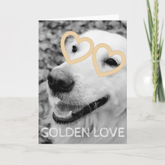 Golden retriever VALENTINE Carte de voeux (Devant)