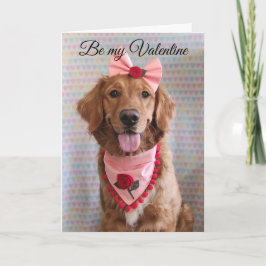 Golden Retriever Valentine's Day greeting card Bedankkaart