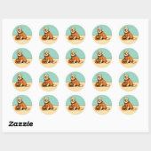 Golden Retriever Verkleed als Pumpkin Herfst Stick Ronde Sticker (Vel)