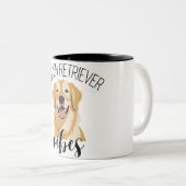 Golden Retriever Vibes mignonne Drôle café Mug (Devant droit)