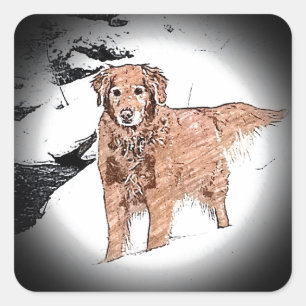 Golden Retriever Vierkante Sticker