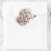 Golden Retriever Vierkante Sticker (Tas)