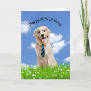 Golden Retriever voor 90e verjaardag Kaart