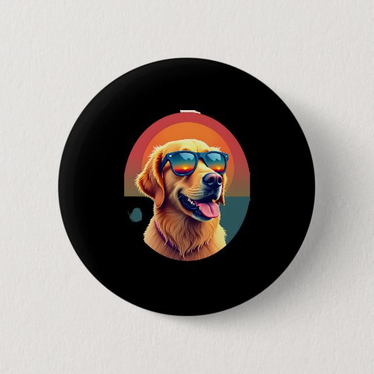Golden Retriever voor meisjes Zonnebrillen Pe Ronde Button 5,7 Cm (Voorkant)