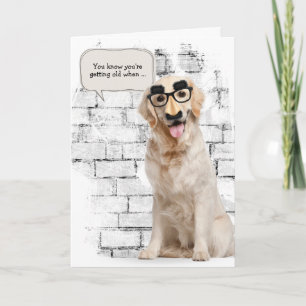Golden Retriever voor verjaardag veroudering Kaart