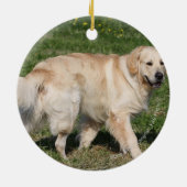 Golden Retriever Walking Keramisch Ornament (Achterkant)