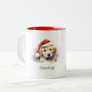 Golden Retriever Waterverf Kerst Mok