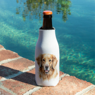 Golden Retriever waterverf print Hondenkunst cadea Flesjeskoeler