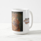 Golden Retriever Wearing Crown Mug Koffiemok (Voorkant rechts)