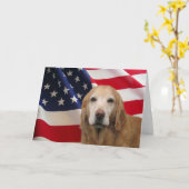 Golden Retriever Wenskaart Kaart (Gele Bloem)