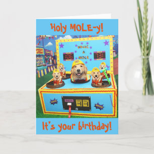 Golden Retriever Whac A Mole Birthday Kaart