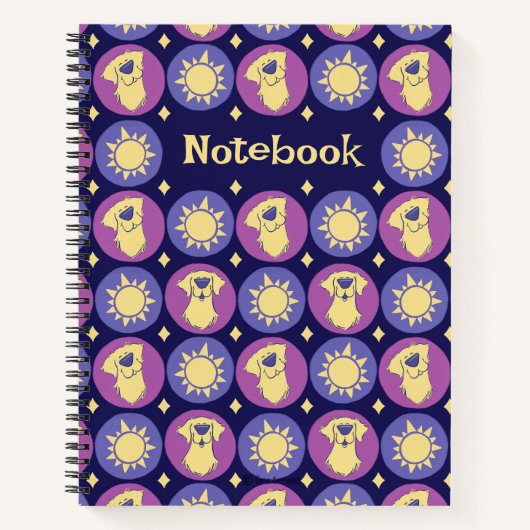 Golden Retriever Whimsical Sun Custom Notitieboek (Voorkant)