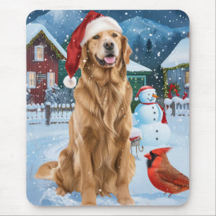 Golden Retriever Winter Wonderland Kerstvreugde Muismat