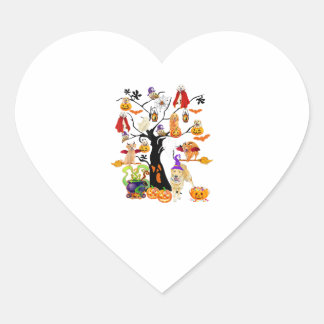 Golden Retriever Witches Halloween Tree Hart Sticker