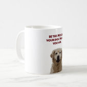 Golden Retriever Witte Koffie Mok met Quote (Voorkant links)