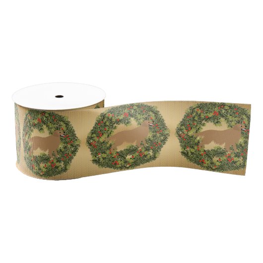 Golden Retriever Wreath Grosgrain Lint (Spoel)