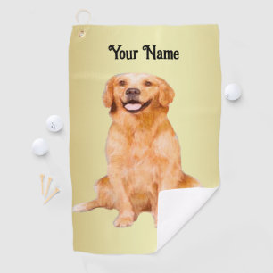 Golden Retriever Zitten - Schattig design Golfhanddoek