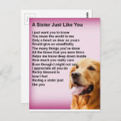 Golden Retriever - Zuster Poem Briefkaart (Voorkant / Achterkant)