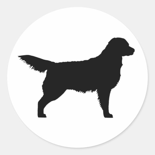 Golden Retriever (zwart) Ronde Sticker (Voorkant)