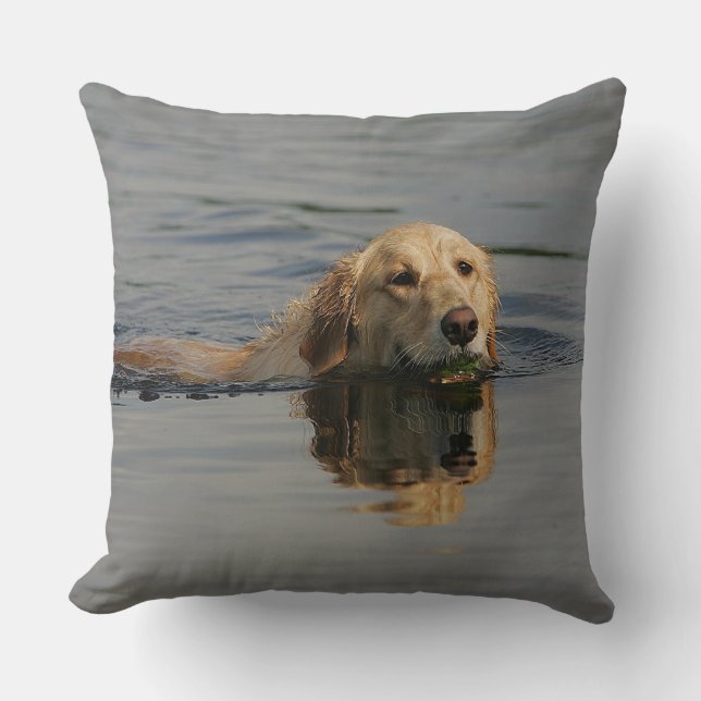 Golden Retriever zwemmen Kussen (Voorkant)