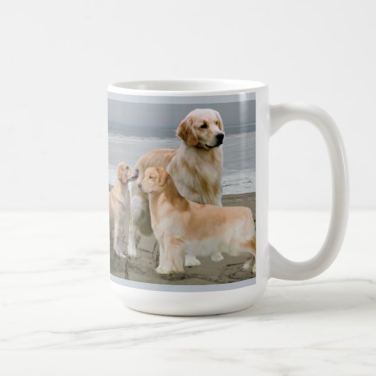 Golden Retrievers aan de Beach Mok (Rechts)