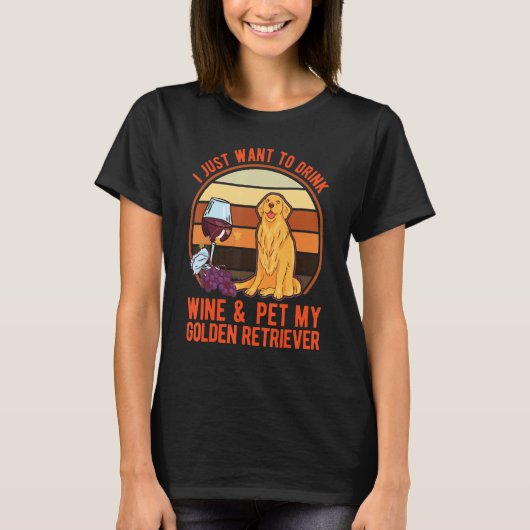 Golden Retrievers And Wine T-shirt (Voorkant)