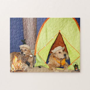 Golden Retrievers Camping Legpuzzel
