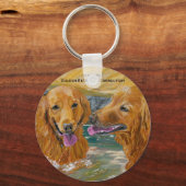 Golden Retrievers Frolic Sleutelhanger (Voorkant)