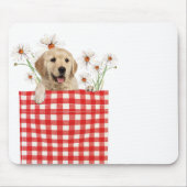 Golden Retrievers in Gingham Pocket Muismat (Voorkant)