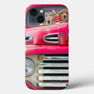 Golden Retrievers in Red Truck iPhone 13 Hoesje