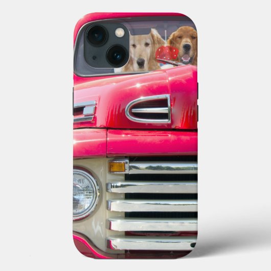Golden Retrievers in Red Truck Case-Mate iPhone Case (Achterkant)
