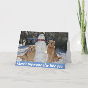 Golden Retrievers met Snowman vriendschap Feestdagen Kaart