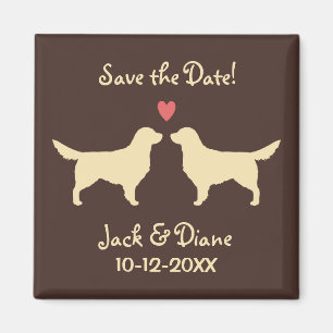 Golden Retrievers Wedding Save the Date Magneet