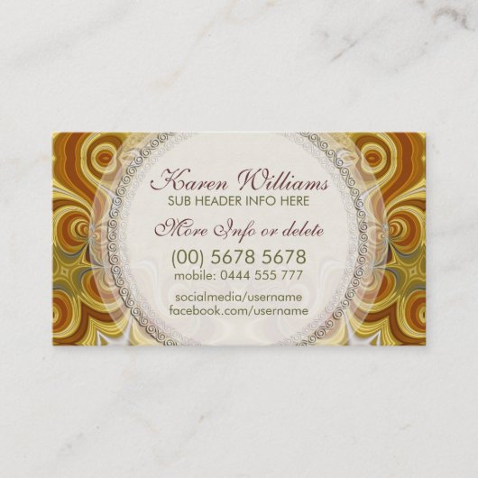 Golden Retro Super Swirls w logo Carte de visite (Devant)