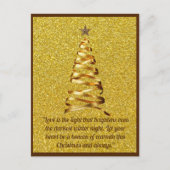 Golden Ribbon Christmas Tree Briefkaart (Voorkant)