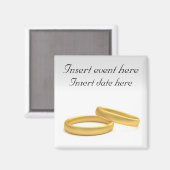 Golden Ring sparen de datum Sjabloon Magnet Magneet (Voorkant / Achterkant)