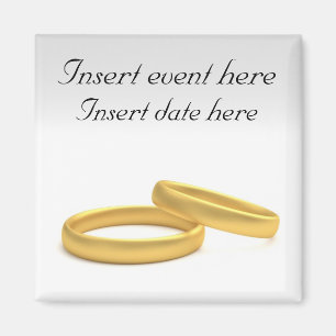 Golden Ring sparen de datum Sjabloon Magnet Magneet