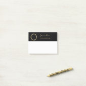 Golden Ring stelt de minimalistische zwarte gouden Post-it® Notes (Op bureau)