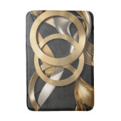 Golden Rings Abstracte Kunst – Modern Luxe Ontwerp Badmat (Voorkant Verticaal)